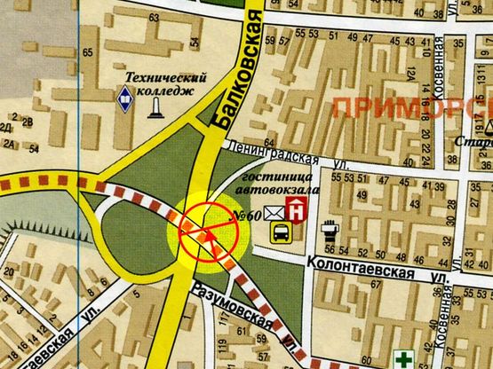 Схема рекламной плоскости по адресу Автовокзал мост А