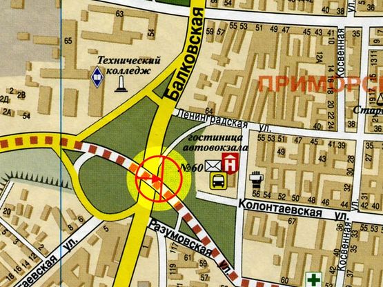 Схема рекламной плоскости по адресу Автовокзал мост В