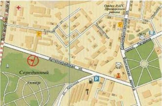 Схема рекламної площини за адресою Артеллерийская №8 А