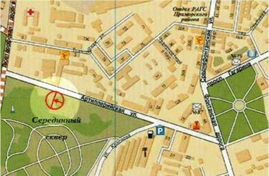 Схема рекламної площини за адресою Артеллерийская №8 В