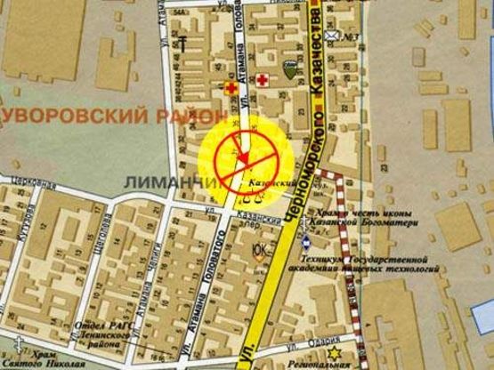 Схема рекламної площини за адресою Ат. Головатого (Казанский рынок) А