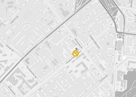 Схема рекламної площини за адресою Б.Хмельницкого №24 А