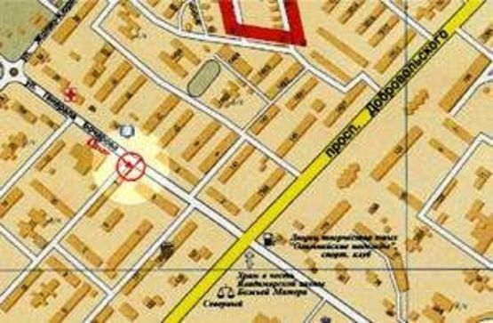 Схема рекламної площини за адресою Бочарова №19 А