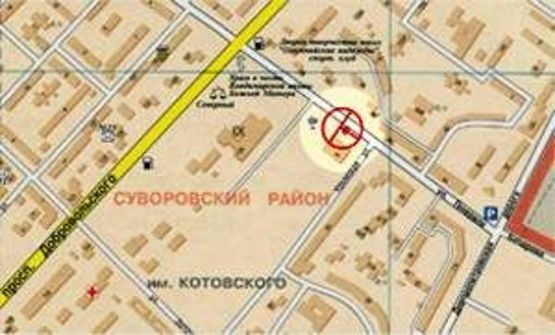 Схема рекламної площини за адресою Бочарова №41 В