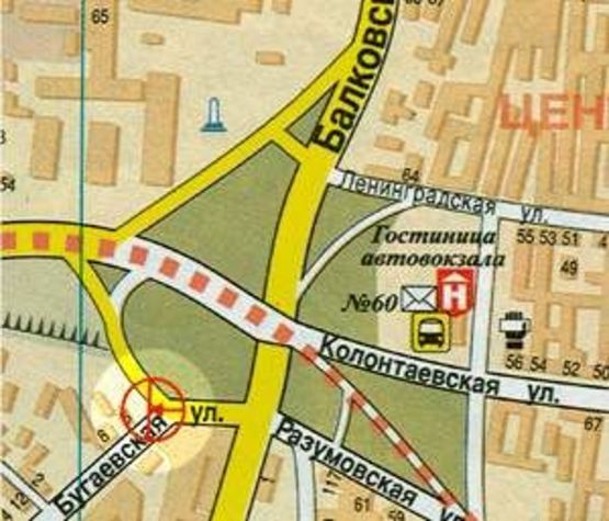 Схема рекламної площини за адресою Бугаевская (автовокзал) А