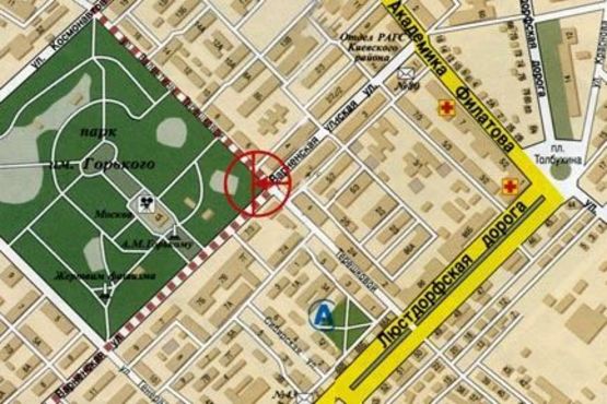 Схема рекламної площини за адресою Варненская ул. Терешковой ул. А