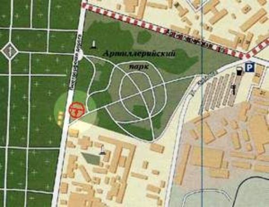 Схема рекламної площини за адресою Водопроводная (Артиллерийский парк) А