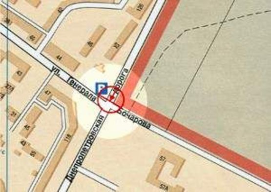 Схема рекламної площини за адресою Днепропетровская дорога №120/1 В правая