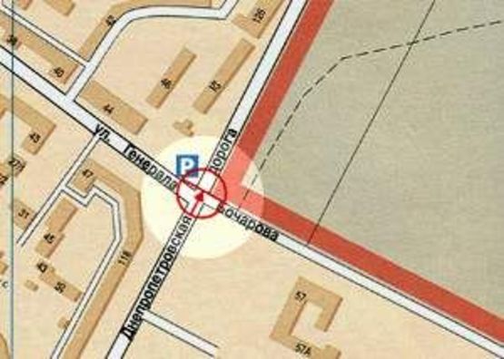 Схема рекламної площини за адресою Днепропетровская дорога №120/1 В левая