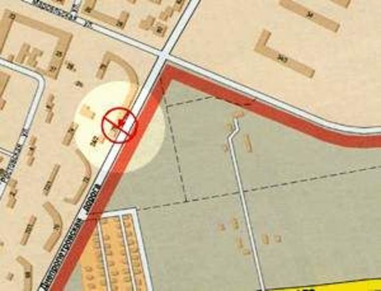 Схема рекламной плоскости по адресу Днепропетровская дорога №76 А