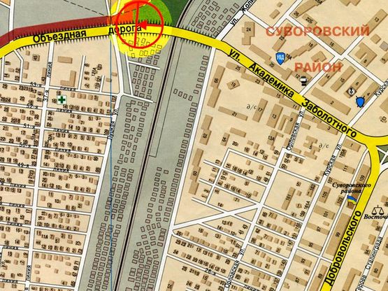 Схема рекламной плоскости по адресу Заболотного Объездная дорога А