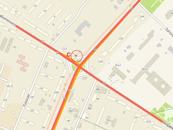 Схема рекламной плоскости по адресу Заболотного пр-т Добровольского С