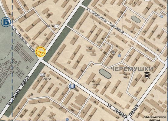 Схема рекламной плоскости по адресу И.Рабина №22 А