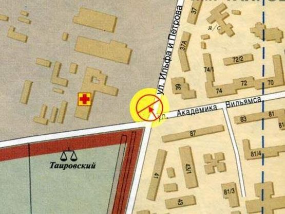 Схема рекламной плоскости по адресу Ильфа и Петрова Вильямса А