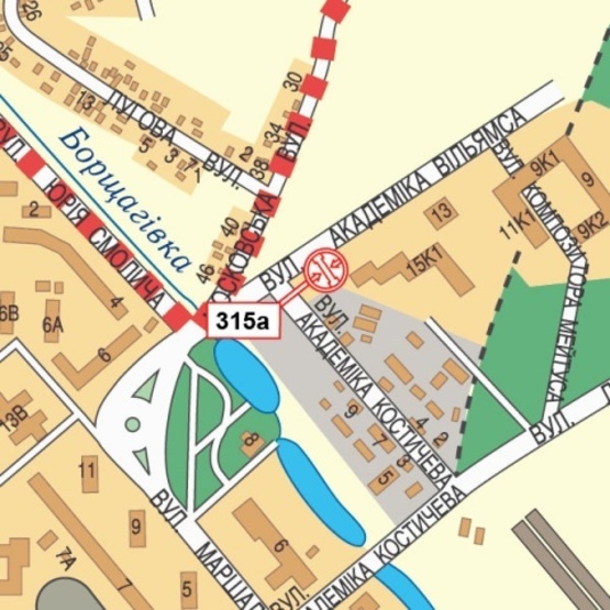 Схема рекламной плоскости по адресу Вильямса Ак. ул., 17/11 (маркет "Сильпо", комплекс "Лавилиа"), в направ. Голосеевского просп.