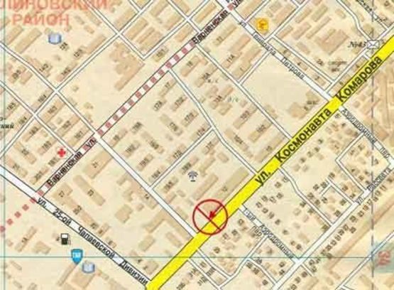 Схема рекламної площини за адресою Комарова №12 А