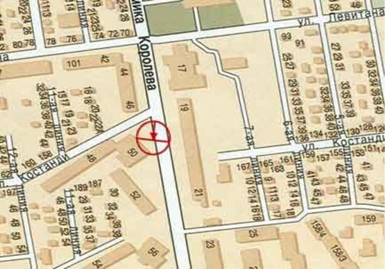 Схема рекламної площини за адресою Королева №50 А