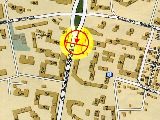 Схема рекламної площини за адресою Королева №65 В