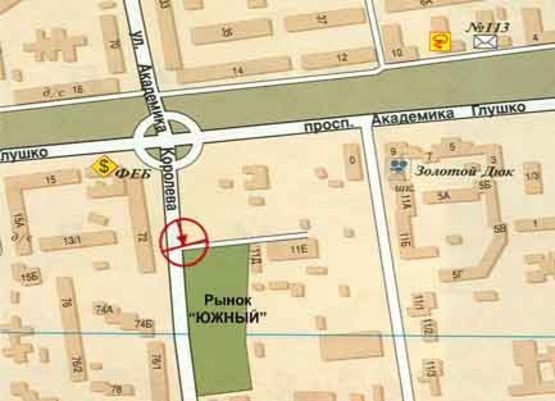 Схема рекламної площини за адресою Королева №72 А