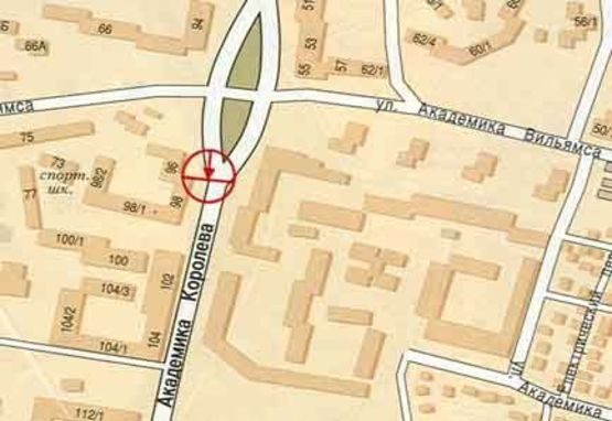 Схема рекламної площини за адресою Королева №96а А