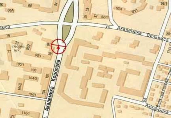 Схема рекламной плоскости по адресу Королева №96а В