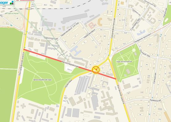 Схема рекламної площини за адресою Краснова Артилерийская В