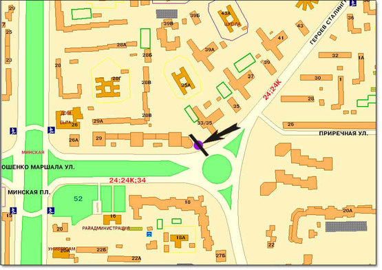 Схема рекламной плоскости по адресу ул.Героев Сталинграда/ул.Тимошенко" напр.ст.м.Минская