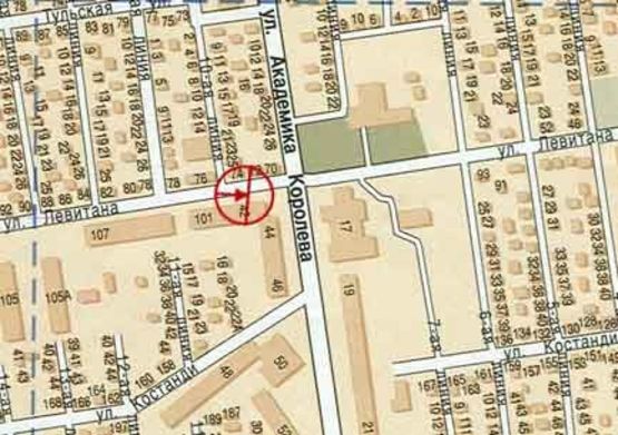 Схема рекламної площини за адресою Левитана (поликлиника) А