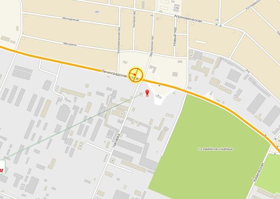 Схема рекламної площини за адресою Киевское шоссе №7 А