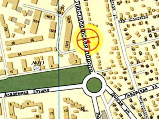 Схема рекламної площини за адресою Люстдорфская дорога "Укртатнафта" А