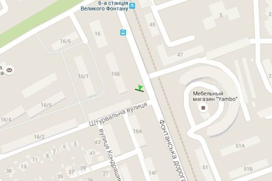 Схема рекламной плоскости по адресу Фонтанська дорога - Штурвальна вул.