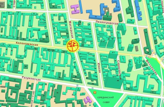 Схема рекламной плоскости по адресу Мастерская №37 Колонтаевская А