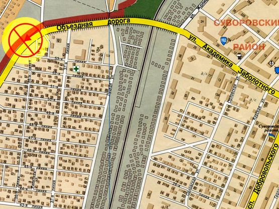 Схема рекламной плоскости по адресу Объездная дорога пос.Шевченко А