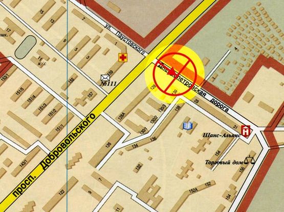 Схема рекламної площини за адресою Паустовского №27 А