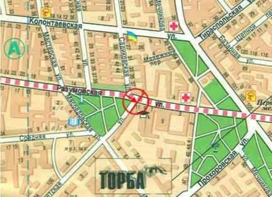 Схема рекламной плоскости по адресу Разумовского №11 А