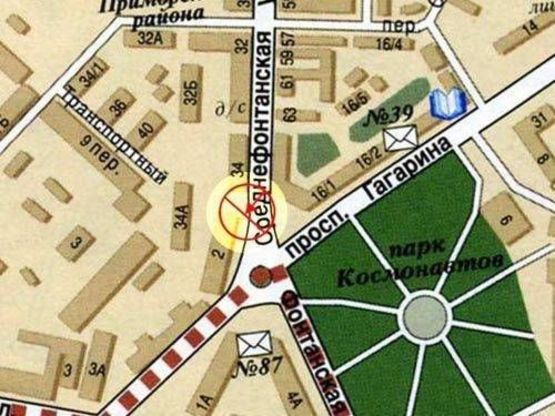 Схема рекламной плоскости по адресу Среднефонтанская ул. напротив №34 В