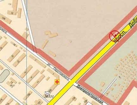 Схема рекламной плоскости по адресу Старокиевское шоссе 19-й км А