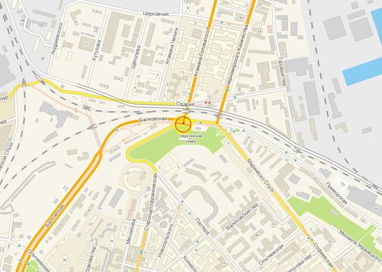 Схема рекламної площини за адресою Херсонский сквер Пастера ул. сх.№3 правая А