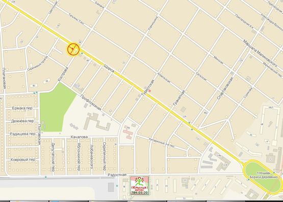 Схема рекламной плоскости по адресу Рихтера №28 угол Туристской А левая