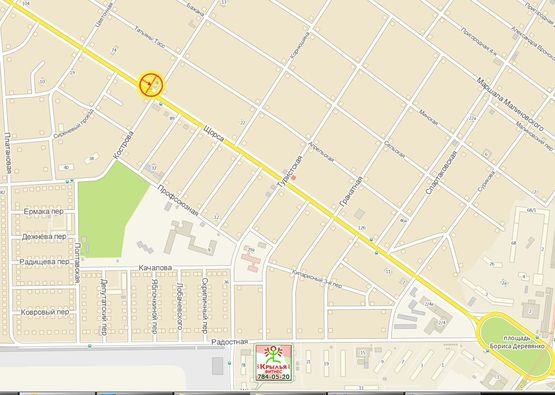 Схема рекламной плоскости по адресу Рихтера №28 угол Туристской А правая