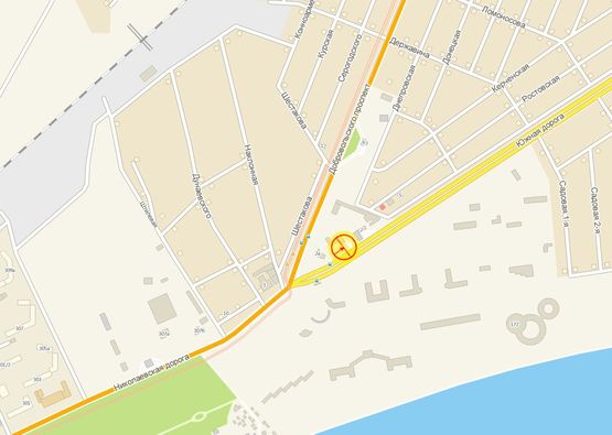 Схема рекламної площини за адресою Южная дорога №1 В левая