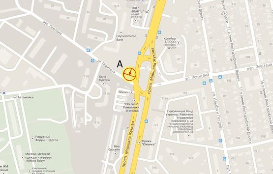 Схема рекламної площини за адресою пр-т М.Жукова Левитана №116а А левая