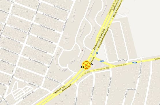 Схема рекламної площини за адресою Днепропетровская дорога №68 В правая