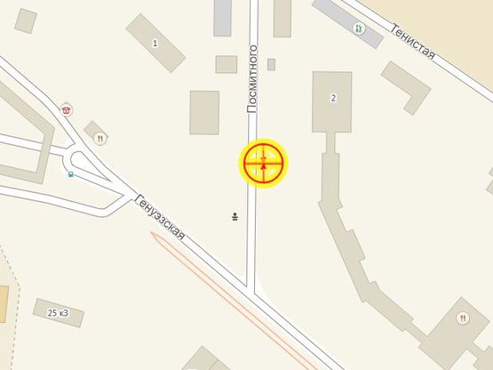 Схема рекламної площини за адресою Посмитного ул. №2 А