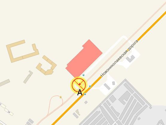 Схема рекламной плоскости по адресу 1-й км Новониколаевской дороги выезд Таврия-В А