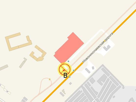 Схема рекламної площини за адресою 1-й км Новониколаевской дороги выезд Таврия-В В