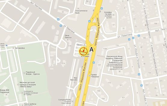 Схема рекламної площини за адресою пр-т М.Жукова №40 А