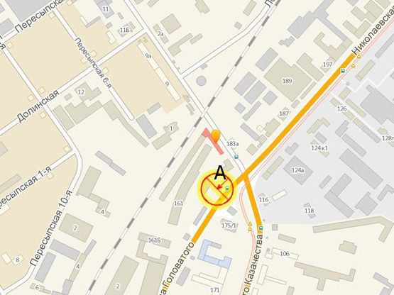 Схема рекламної площини за адресою Ат.Головатого №161 А