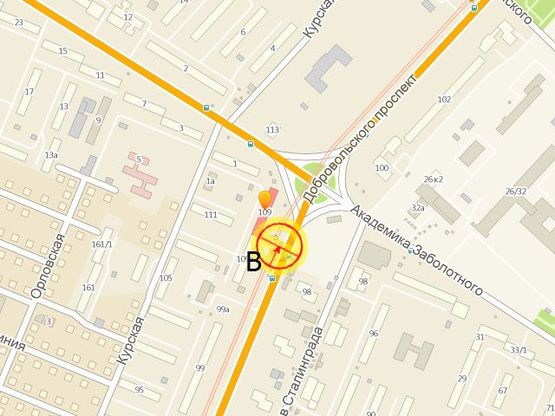 Схема рекламної площини за адресою Добровольского пр-т №109-а В