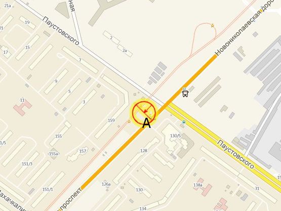 Схема рекламної площини за адресою Добровольского пр-т №159 Паустовского А правая